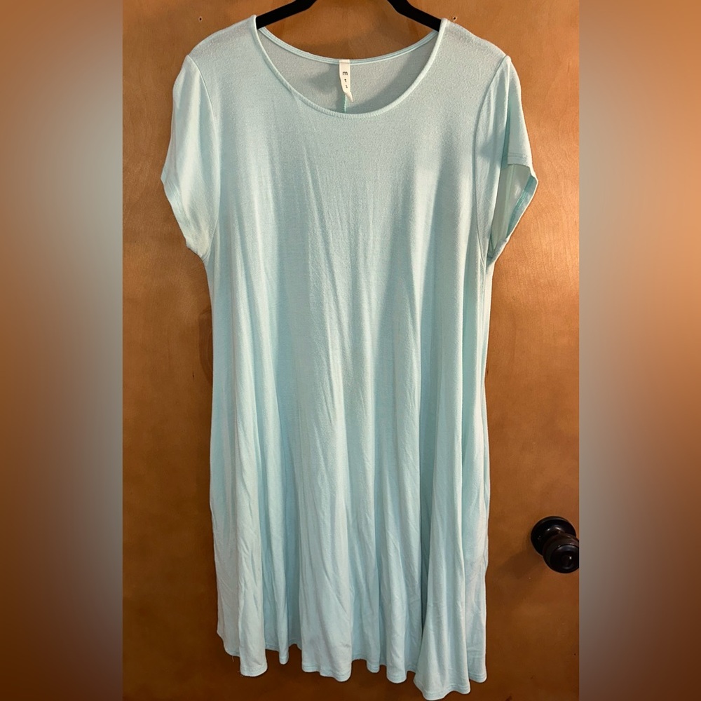 Boutique Swing Dress mint blue green